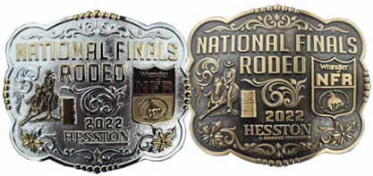 2022 Hesston Gold Silver and Brass Buckles